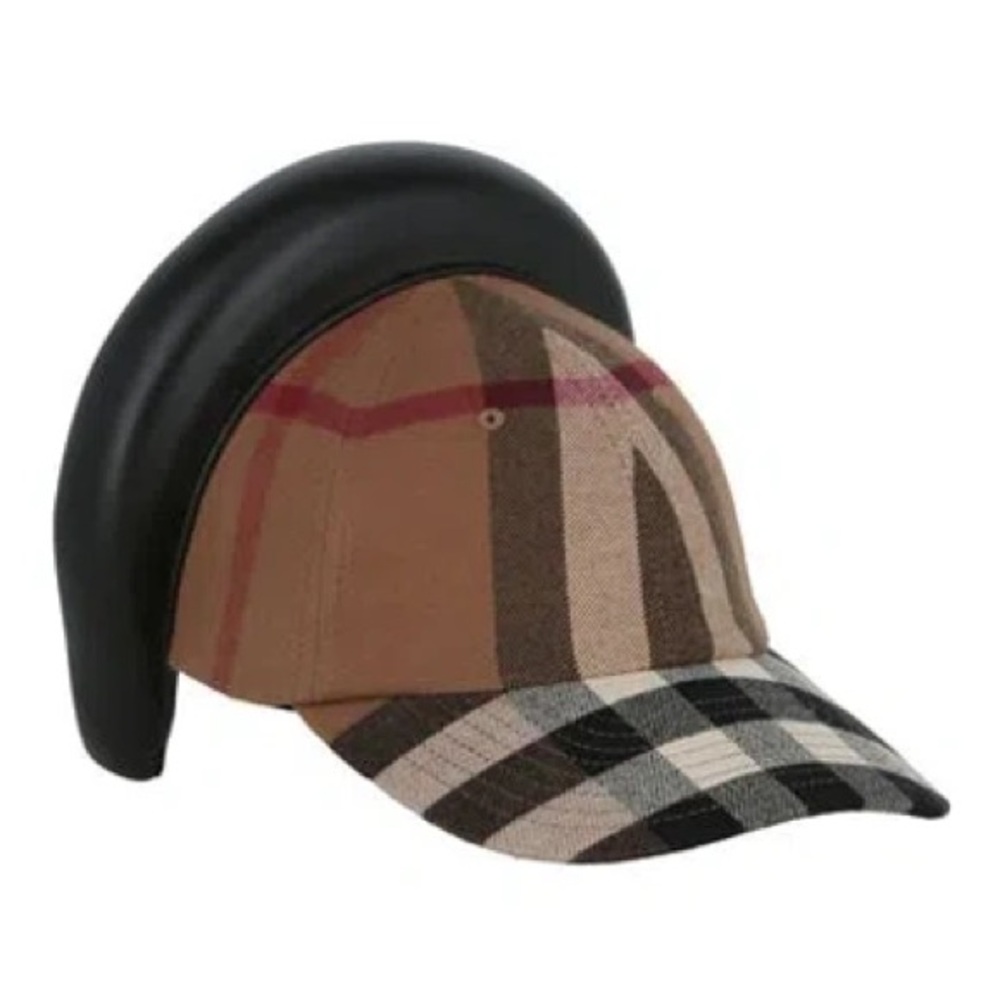Leather Hairband Check Reconstructed Cap